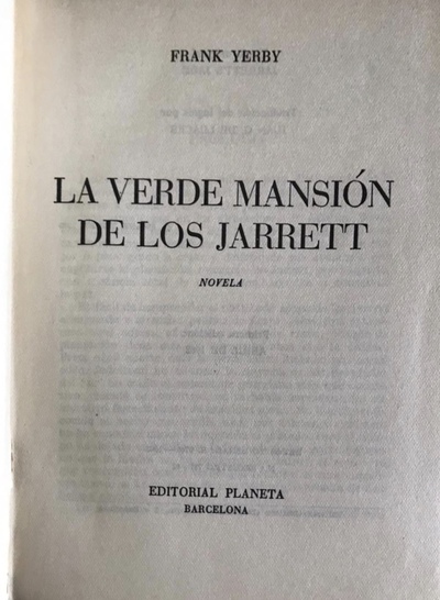 La verde mansión de los Jarrett / Tapa dura / Libro antiguo