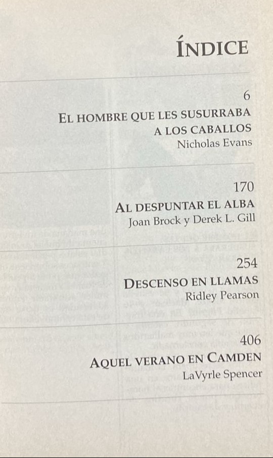 El hombre que les susurraba a los caballos, al despuntar el alba, Descenso en llamas, Aquel verano en Camden / Tapa dura
