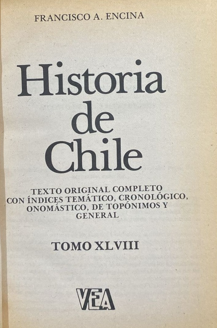 Historia de Chile (Tomo XLVIII), 14 / Tapa Dura