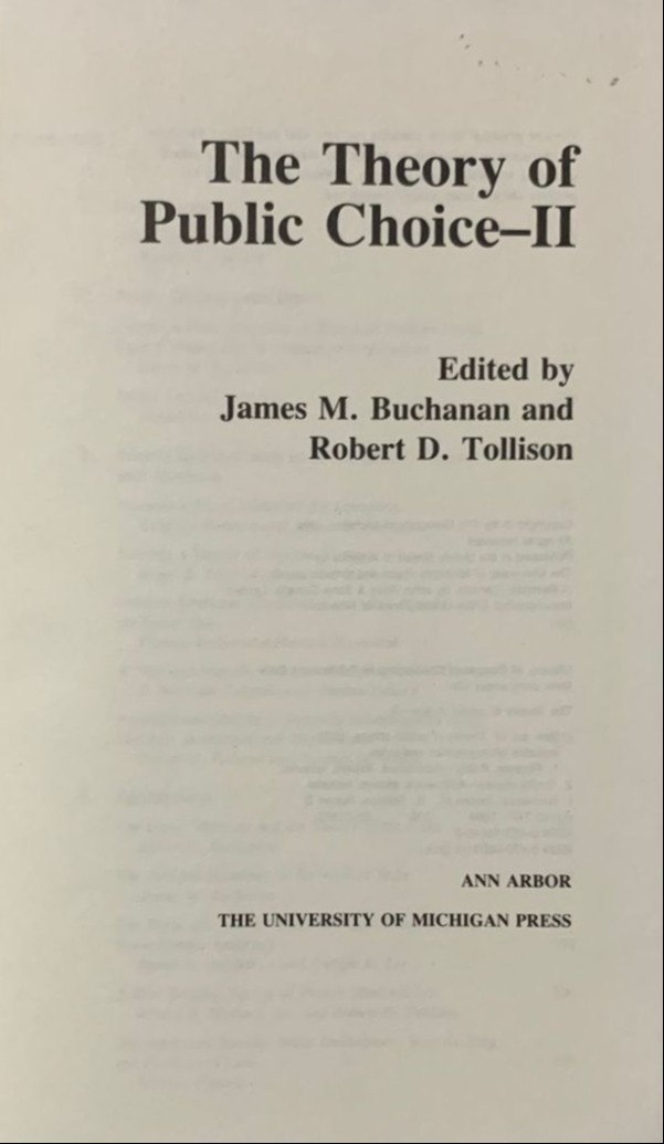 The Theory of Public Choice II / Tapa dura