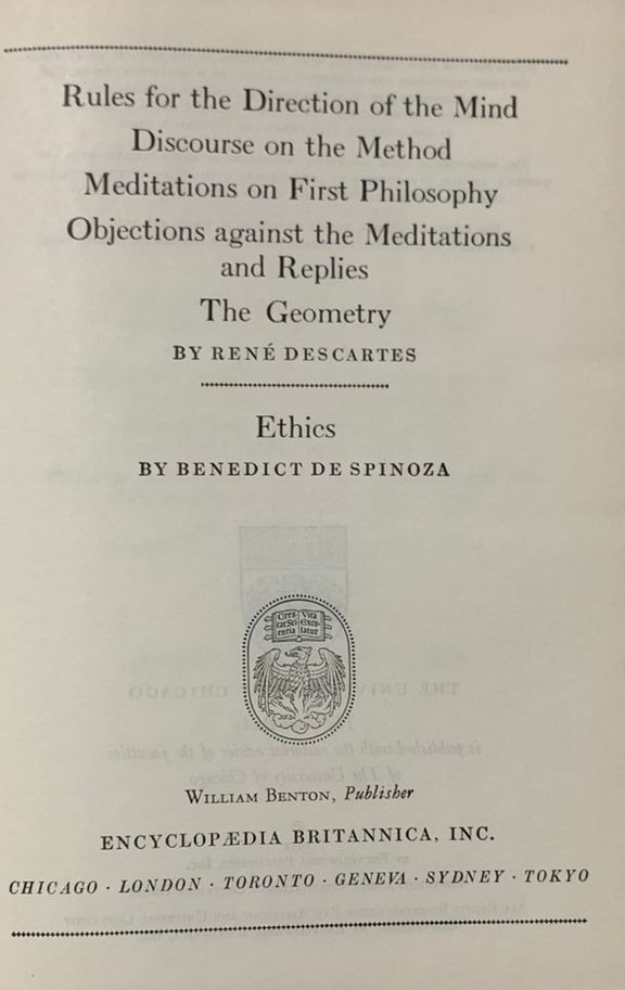 Rules for the Direction of the mind discourse on the method meditations on first philosophy... (Tomo 31) / Tapa Dura