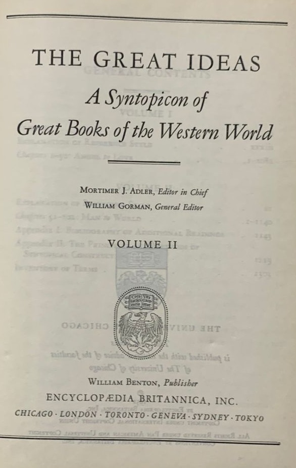 The Great Ideas: a Syntopicon of great of the Western World (Tomo 3)– Vol. II / Tapa Dura