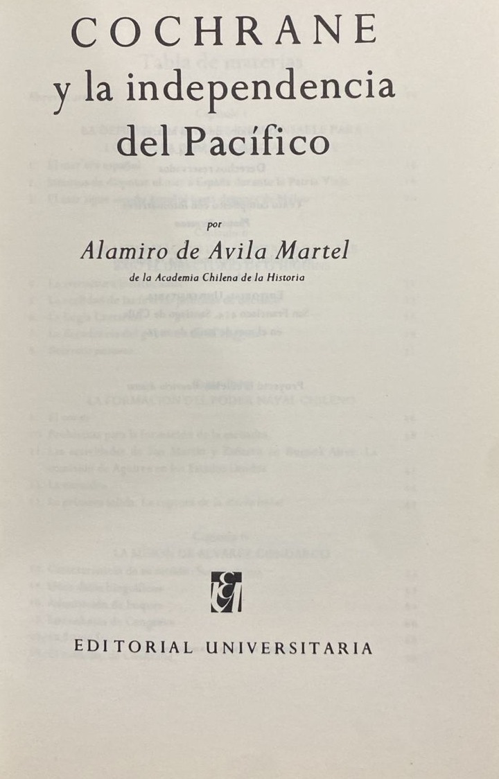 Cochrane y la independencia del Pacífico / Tapa dura
