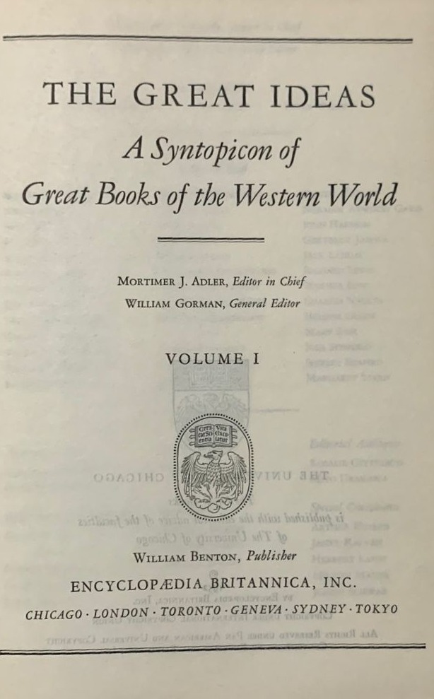 The Great Ideas: A Syntopicon of Great Books – Vol. I (TOMO 2) / Tapa Dura