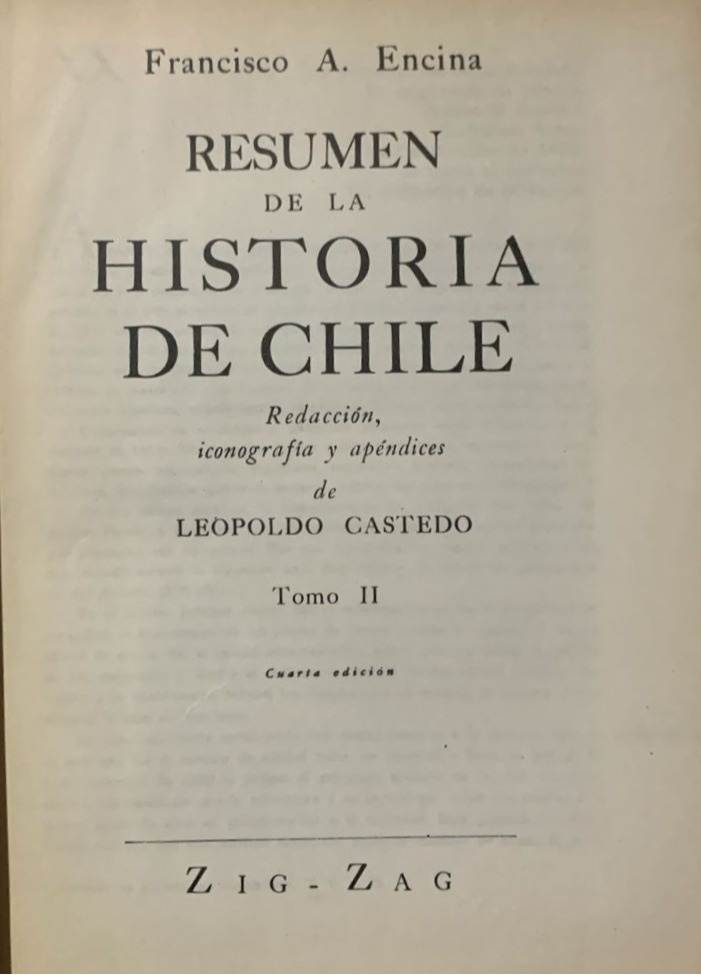 Resumen de la Historia de Chile Tomo II (4ª ed.) / Tapa Dura