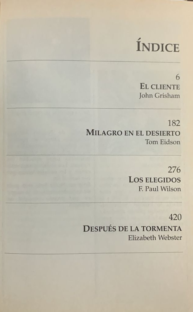 El cliente - Milagro en el desierto - Los elegidos - Después de la tormenta / Tapa Dura