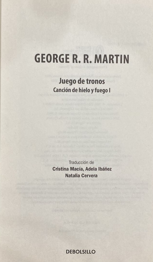 Juego de tronos: Canción de hielo y fuego I / Tapa Dura