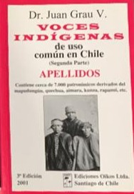 Voces indígenas de uso común en Chile (segunda parte): Apellidos - Contiene cerca de 7.000 patronímicos derivados del mapudungún, qechua, aimara, kunza, rapanui, etc.
