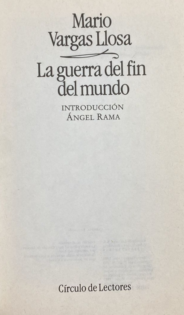 La guerra del fin del mundo / Tapa Dura