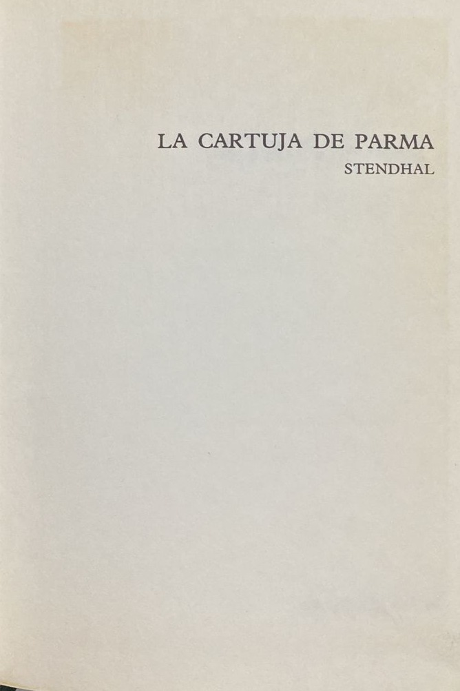 La cartuja de parma / Tapa Dura