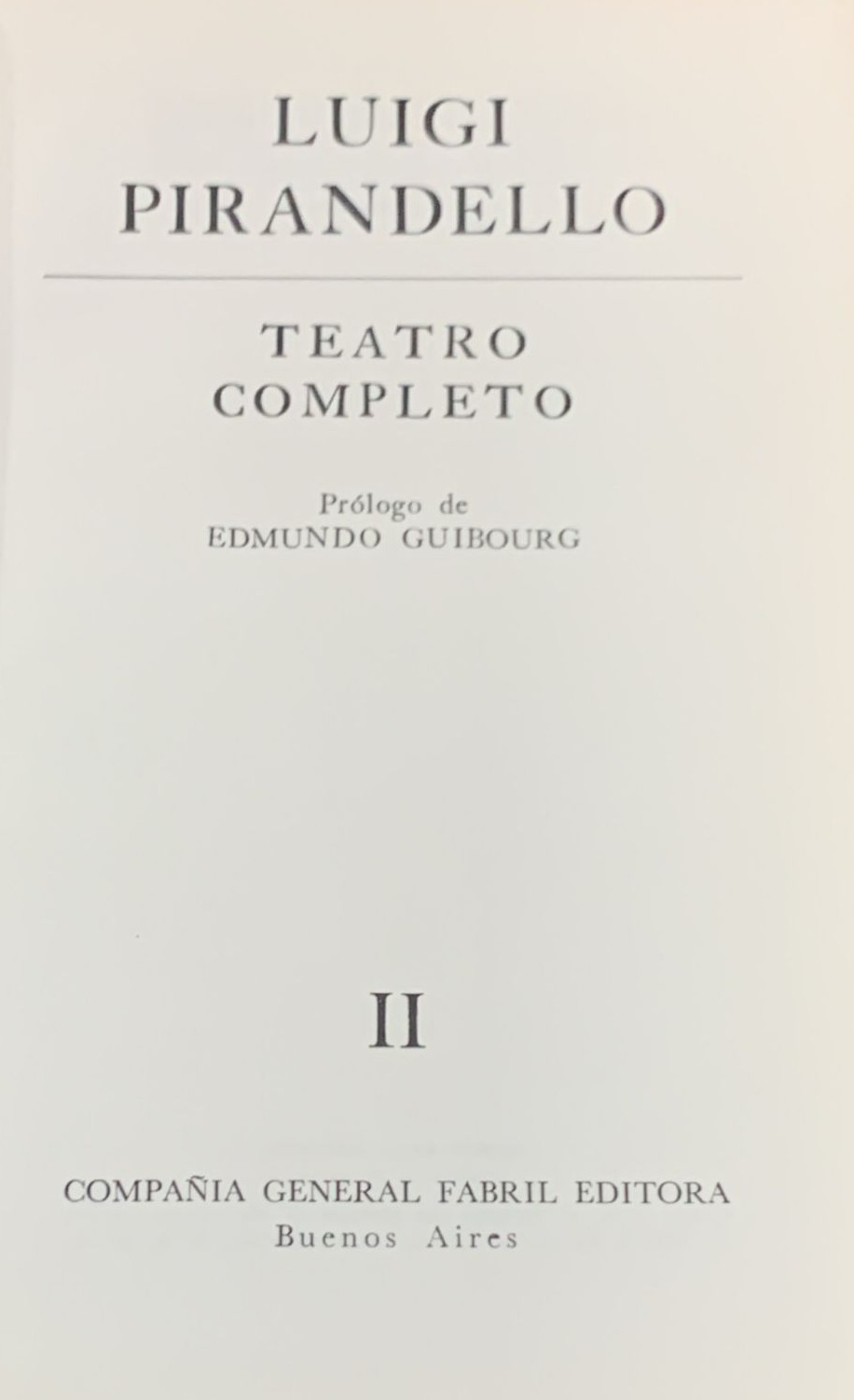 Teatro Completo II / Tapa Dura
