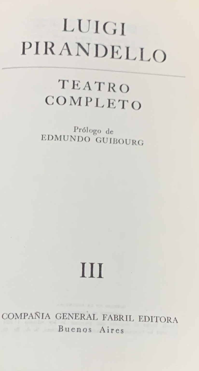 Teatro Completo III / Tapa Dura