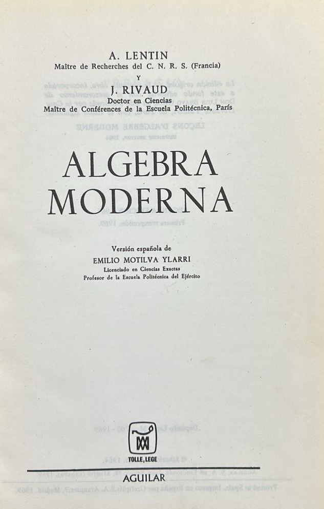 Álgebra Moderna / Tapa Dura