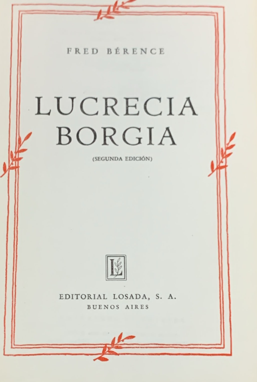 Lucrecia Borgia / Tapa Dura