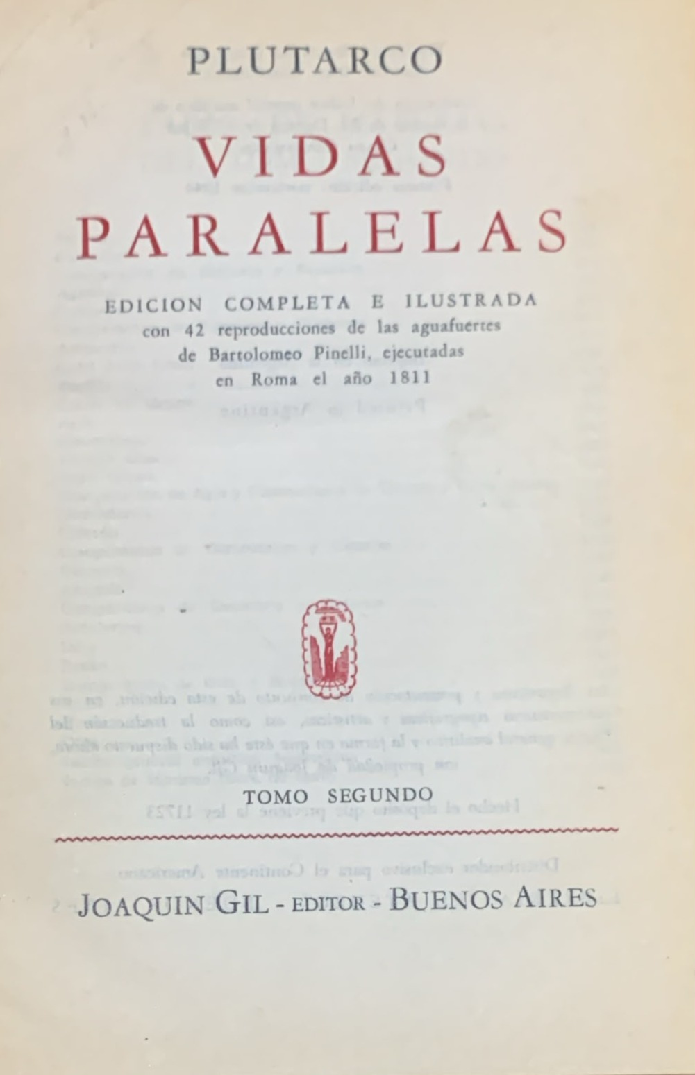 Vidas Paralelas Tomo II / Tapa Dura