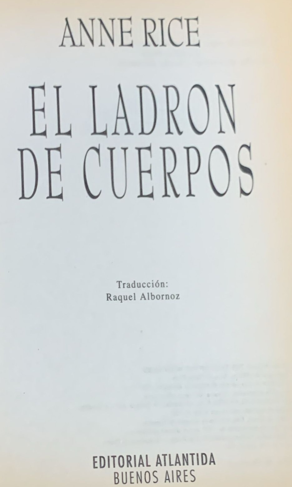 El ladrón de cuerpos / Tapa Dura