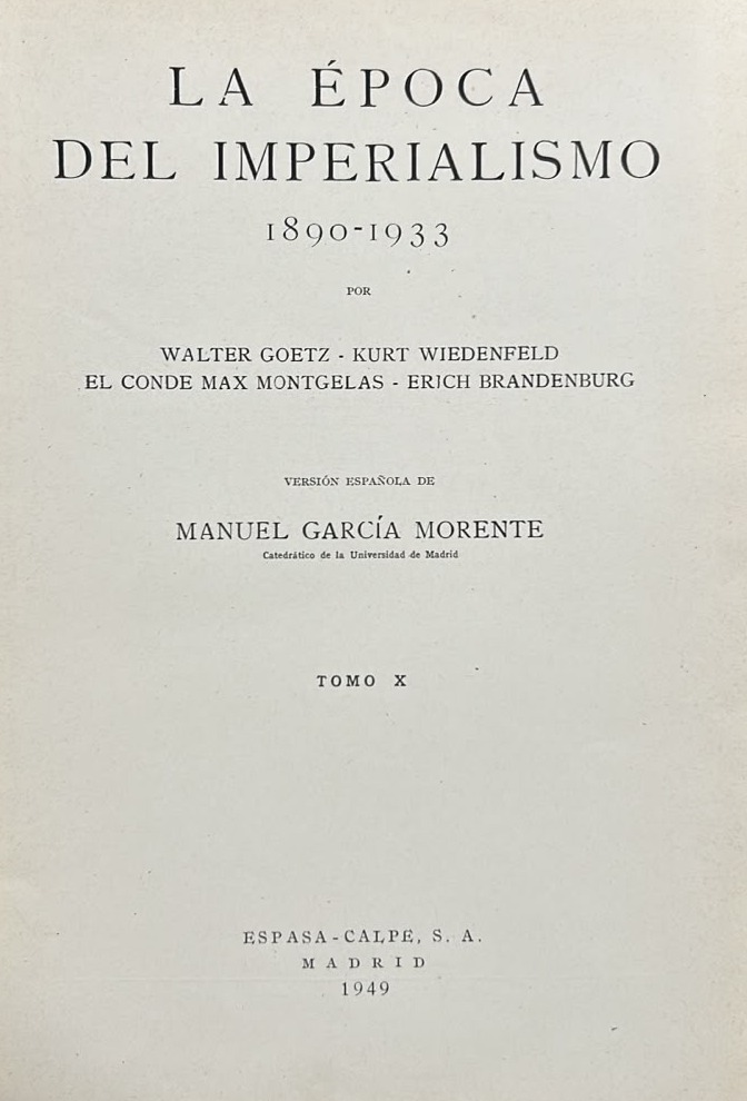 La Época del Imperialismo 1890-1933, Tomo X / Tapa Dura
