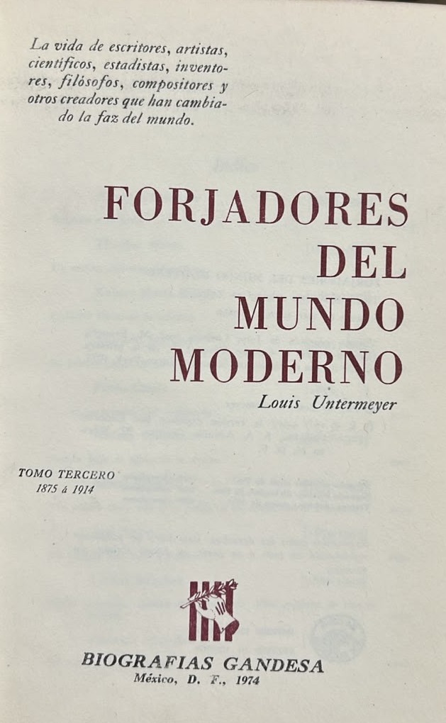 Forjadores del Mundo Moderno, Tomo tercero / Tapa Dura