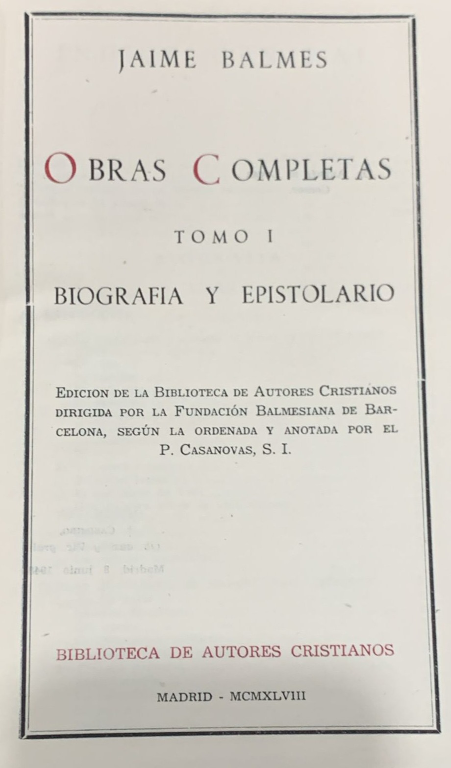 Obras Completas Tomo I: Biografía y Epistolario / Tapa Dura