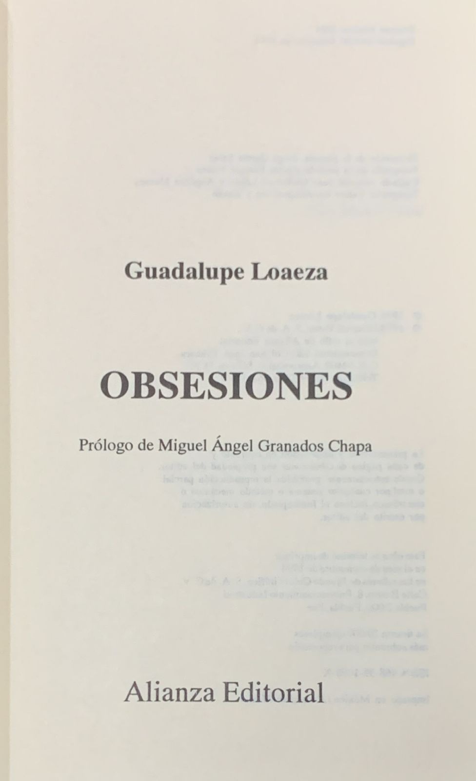 Obsesiones / Tapa Dura
