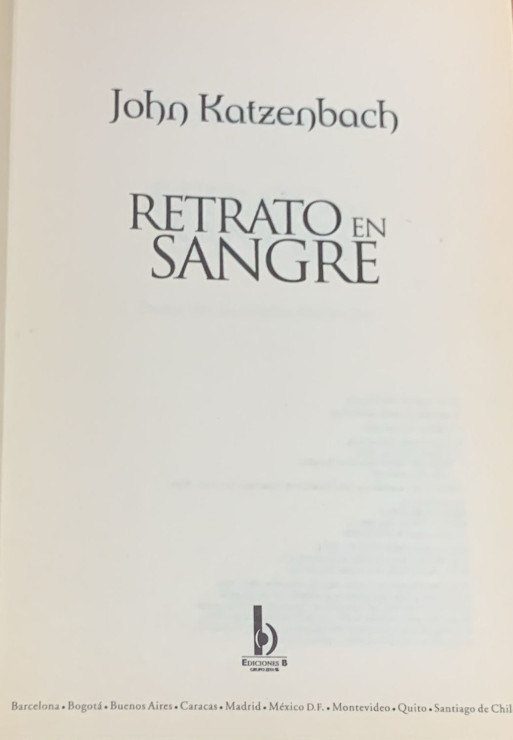 Retrato en Sangre / Tapa Dura