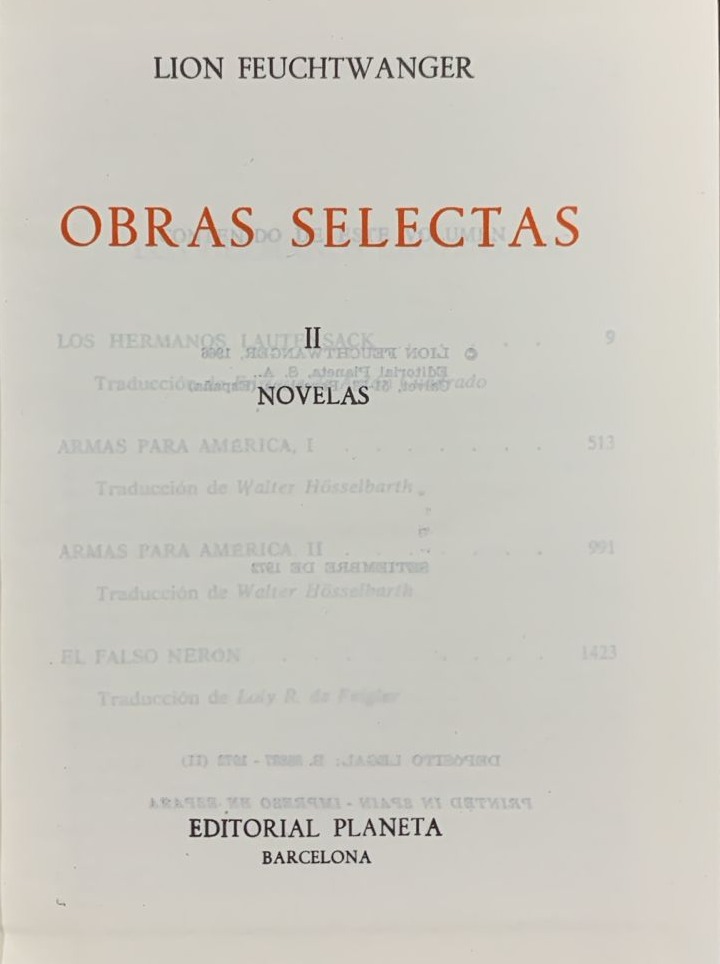 Obras Selectas II, Novelas / Tapa Dura