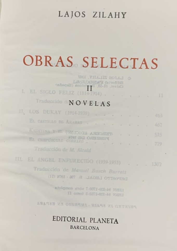 Obras Selectas II, Novelas / Tapa Dura