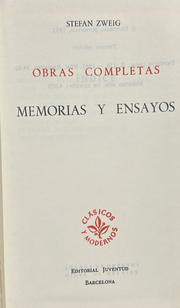 Obras completas: Memorias y ensayos