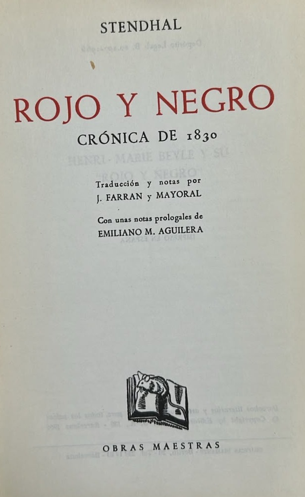 Rojo y negro: Crónica de 1830 / Tapa Dura