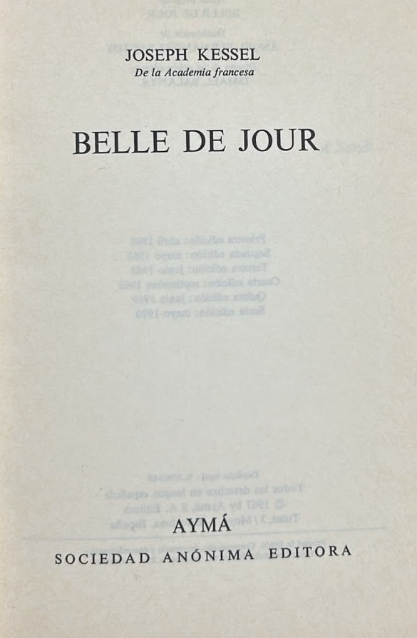 Belle de Jour / Tapa Dura