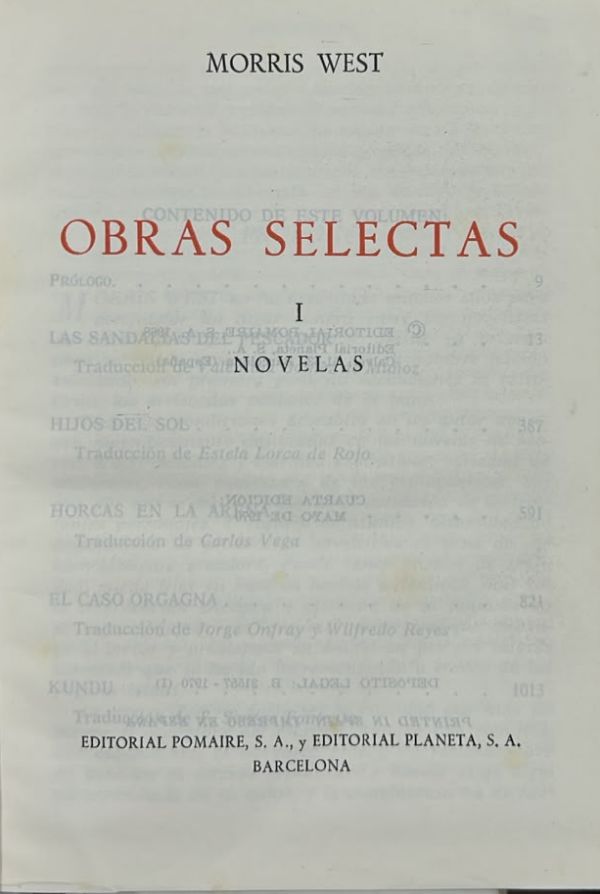 Obras selectas I: Novelas / Tapa Dura
