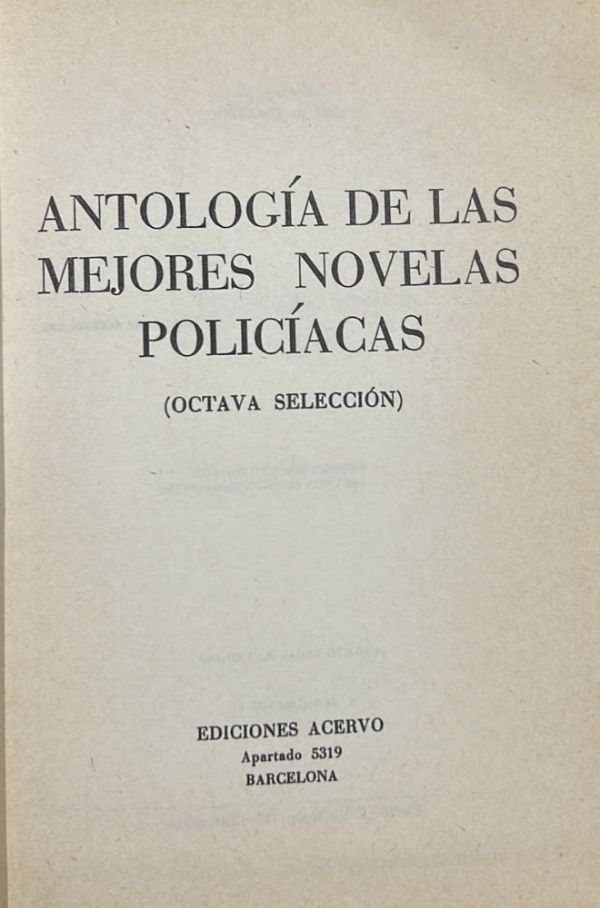 Antología de las mejores novelas policíacas, Octava selección / Tapa Dura