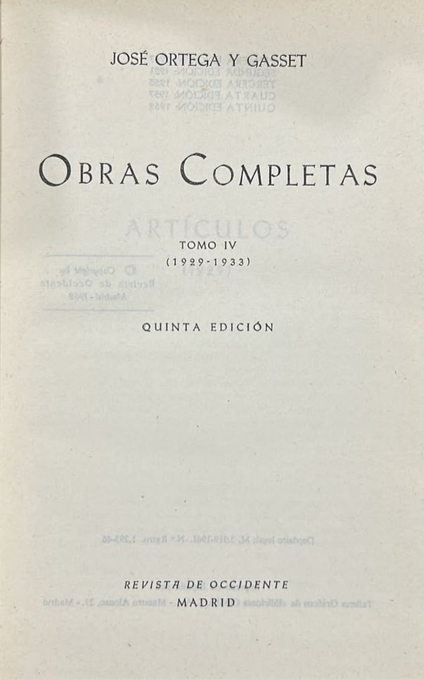 Obras completas, Tomo IV (1929-1933) / Tapa Dura