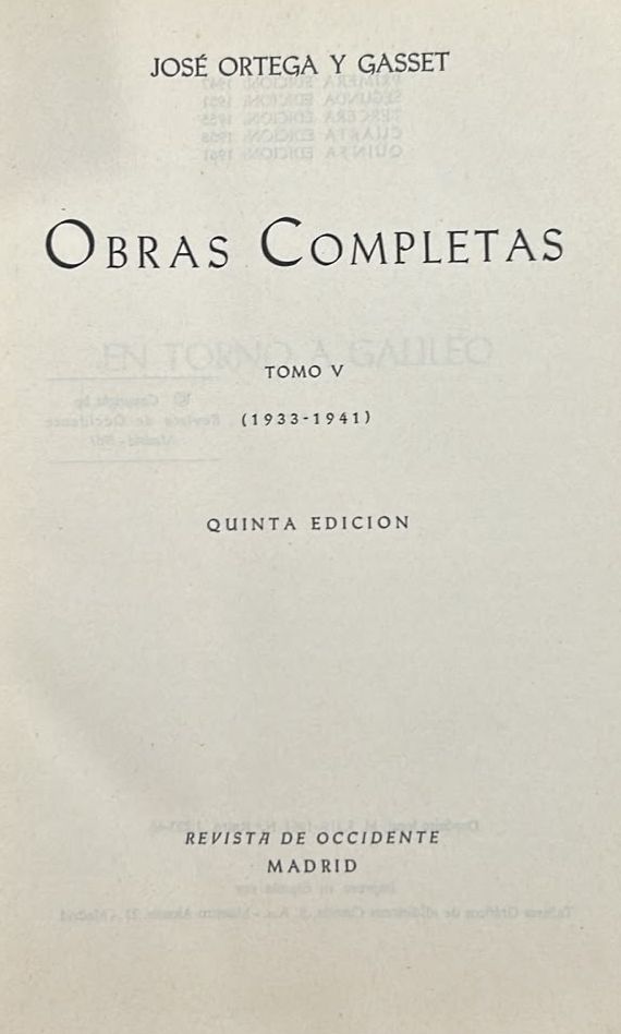 Obras completas, Tomo V (1933-1941) / Tapa Dura