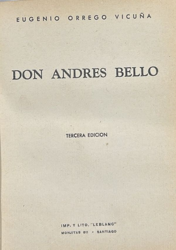 Don Andrés Bello / Tapa Dura