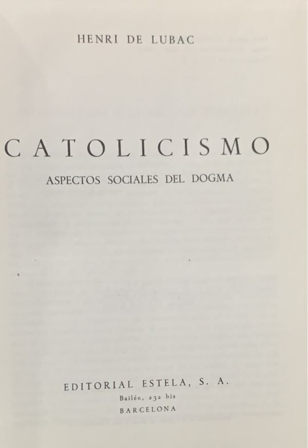 Catolicismo: Aspectos sociales del dogma / Tapa Dura