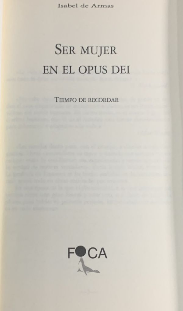 Ser mujer en el Opus Dei: Tiempo de recordar / Tapa Dura