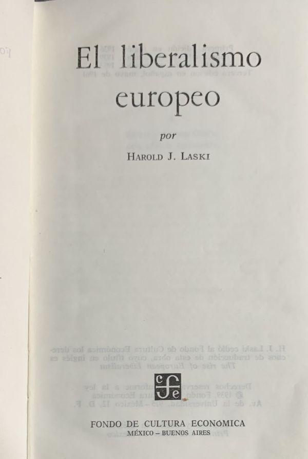 El liberalismo europeo / Tapa Dura