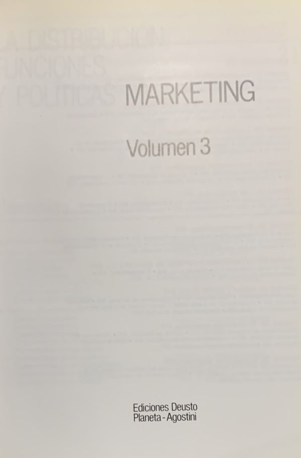 Marketing: Volumen 3 / Tapa Dura
