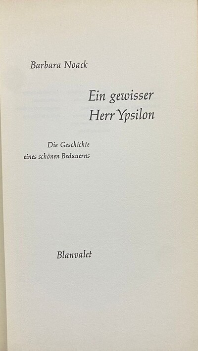 Ein gewiseser Herr Ypsilon/Tapa dura 