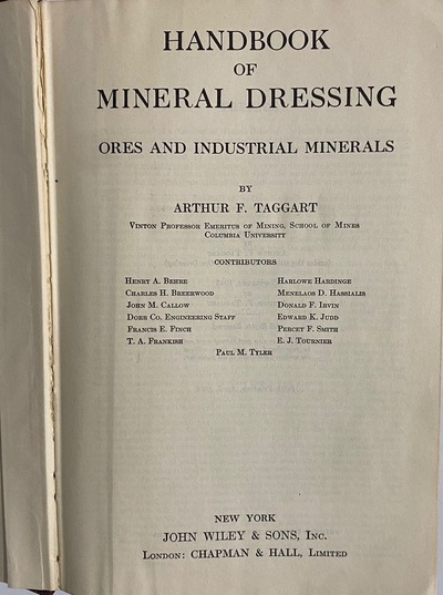 Handbook of Mineral Dressing : Ores and industrial minerals / Tapa dura