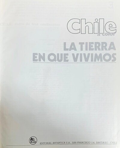Ecolectura - La Tierra en la que vivimos - Chile a color / Tapa Dura