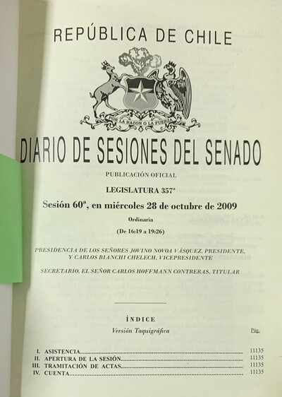 Legislatura 357°, Vol XII. S.60ª - 64ª/ Tapa Dura 
