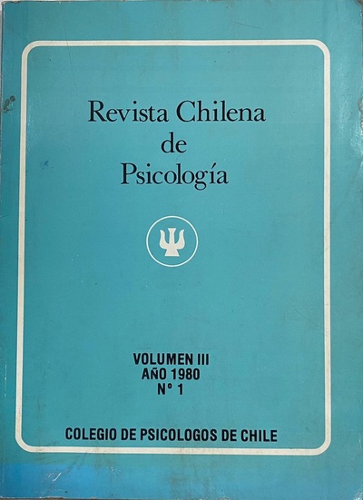 Revista Chilena de Psicología, volumen III año 1980 n°1_imagen