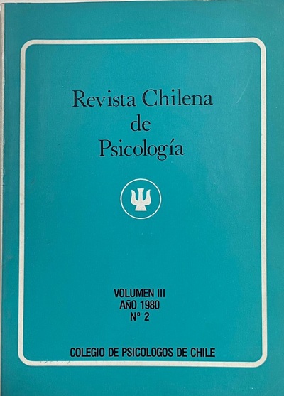 Revista Chilena de Psicología, volumen III año 1980 n°2_imagen