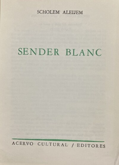 Sender Blanc / Tapa Dura
