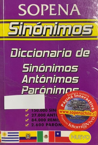 Sopena Sinónimos - Diccionario de Sinónimos, antónimos y parónimos