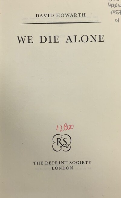 We Die Alone/ tapa dura 